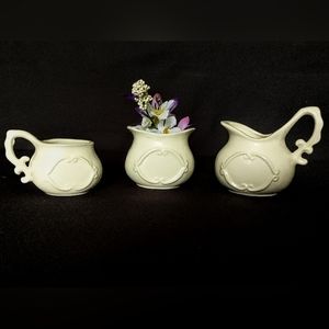 Beautiful Ironstone Mini-Pitcher & Matching Pieces - Artist Signed & Dated 1969